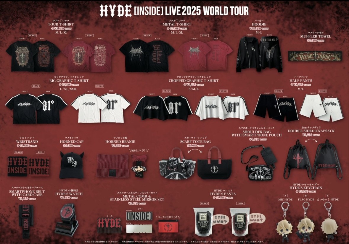 HYDE inside LIVE 2025 キーホルダー 3種類コンプ HYDE inside LIVE 2025 キーホルダー 3種類コンプ